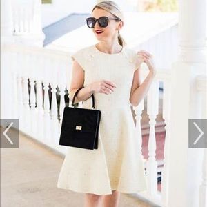 Gal Meets Glam white tweed Emilie dress